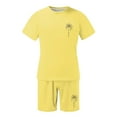 thumbnail image 5 of Men'S 2 Piece Outfits Short-Sleeved Sportswear Casual Summer Jogging Lightweight Suits Fashion Lightweight Sweat Suit (Yellow_03 ,XS), 5 of 6