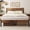 Brown, variant on Fluest Queen Size Bed Frame with Headboard and Footboard,Metal Support,No Box Spring Needed, Rustic Brown
