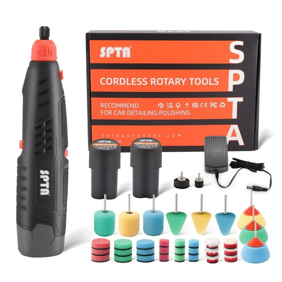 Herramienta giratoria inalámbrica SPTA Mini pulidora de coche de 12 V con 36 accesorios