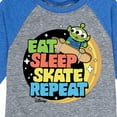 thumbnail image 3 of Disney - Toy Story - Eat Sleep Skate Repete - Toddler & Youth Raglan Graphic T-Shirt, 3 of 4