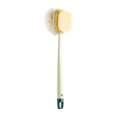 thumbnail image 3 of Double-Sided Shower Brush with Long Handle Reusable Back Exfoliating Scrubber(Green Algae Cloth), 3 of 3