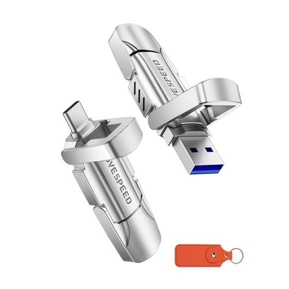 MOVE SPEED 512GB Solid State Flash Drive,520MB/s High Speed Type C USB Drive,USB 3.2 Thumb Drive Compatible with iPhone 15, 16, 17 Series/Android Pho