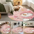 thumbnail image 6 of Pink Snowman Christmas Round Area Rug 3 FT, Small Kitchen Bathroom Mat, Xmas Winter Snowflake Let Snow Washable Indoor Outdoor Throw Runner Carpet Non-Shedding Doormat for Table Shower Sofa Entryway, 6 of 9