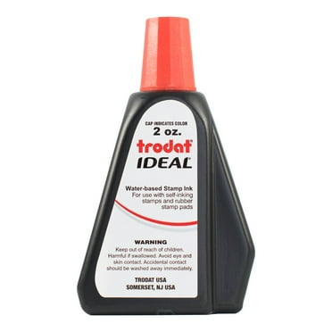 Trodat 53024 Ideal Premium Replacement Ink for Use with Most Self Inking and Rubber Stamp Pads, 2 oz., Red