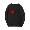 thumbnail image 4 of Fesfesfes Valentines Day Kids Long Sleeve Pullover Sweatshirt Cozy Fleece Lined Top No Hood Casual Crewneck Shirt for Girls Boys Toddler Round Neck Solid Color Playwear(Black#2,9-10 Years), 4 of 6