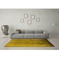 thumbnail image 3 of Ahgly Company Machine Washable Indoor Square Oriental Yellow Industrial Area Rugs, 3' Square, 3 of 4