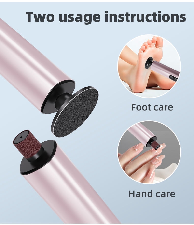 Electric Foot Callus Remover, 2 in 1 Rechargeable Foot File Pedicure Tool, 9 Speeds Electric Foot Scrubber for Dead Skin and Hard Cracked Heels, Callus Remover with Sandpaper Discs (Purple)