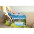thumbnail image 3 of Ambesonne Nature Throw Pillow Cover 2 Pack, Sky Mountain Landscape, 18", Green Blue White, 3 of 6