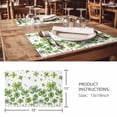 thumbnail image 3 of Placemats Set of 8, St. Patrick's Day Woven Placemat, Linen Place Mats for Kitchen/Dining Tables, Spring Sage Green Four Leaf Grass Washable Table Mats for Party, 3 of 8