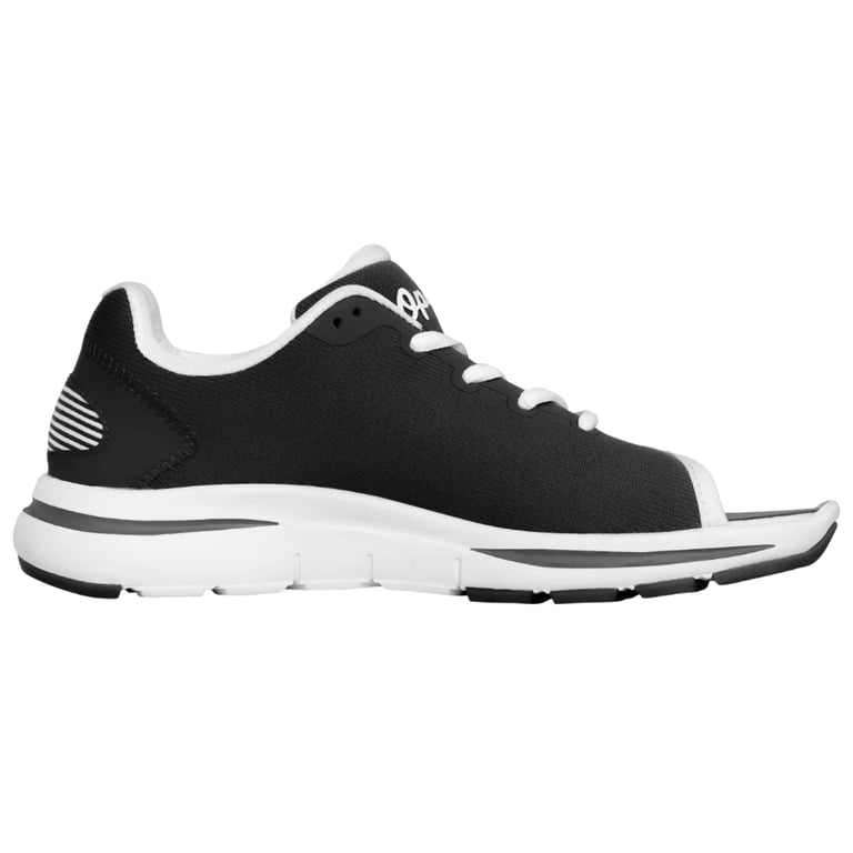 OpeToz Women's Open Toe Sneaker Black, Athletic Support, Freedom