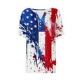 thumbnail image 5 of Fznquz Women's Tops Short Sleeve Summer Patriotic Shirt 4th of July Independence Day Casual Red Women Shirts, 5 of 5