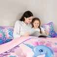 thumbnail image 5 of Manfei Kids Children Kawaii Seahorse Bedding Comforter Set 2pcs,Cartoon Marine Animal Twin Comforter Sets Microfiber,Cute Sea Wildlife Breathable Bedding Set,Super Cozy Room Decor,Reversible, 5 of 8