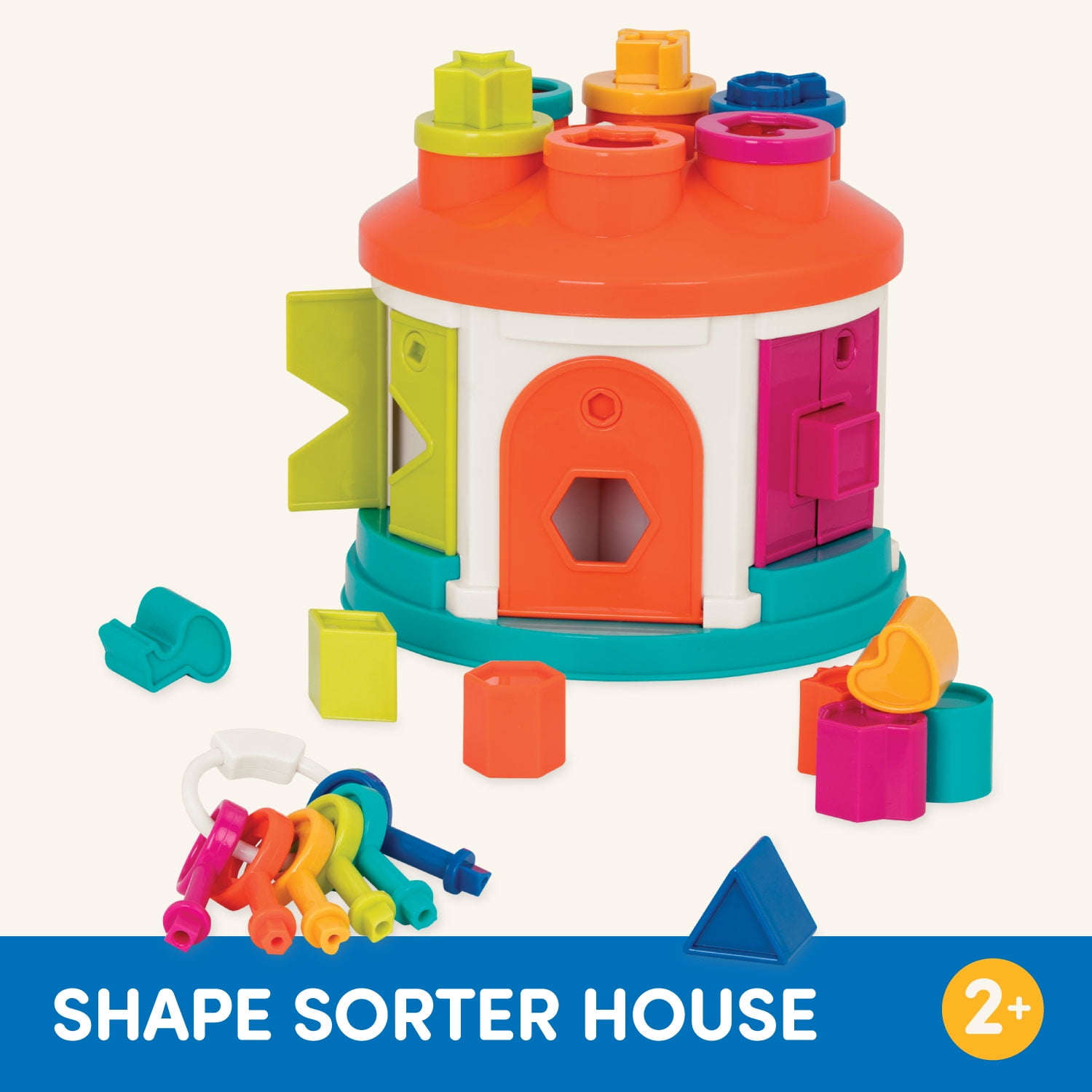 Battat Shape Sorter House Early Learning Activity Plastic Toy for Toddlers 2 Years +