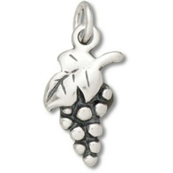 Sterling Silver 16" .8mm Box Chain Hanging Cluster Of Grapes Leaf Pendant Necklace