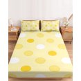 thumbnail image 2 of Full Size Fitted Sheet Set - Bohemia Polka Dots 3 Piece Bedding Sets 16" Deep Pocket Fitted Sheet with 2 Pillowcases, Modern Minimalist Art Yellow Brushed Microfiber Hotel Luxury Bed Sheets, 2 of 9