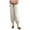 Beige-01, variant on REALiKUN Women's Cropped Harem Pants Cotton Linen Trousers with Elastic Waist and Pockets Loose Fit for Leisure