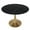 Black, variant on LeisureMod Round Dining Table Modern 40" Sintered Stone Tabletop with Gold Steel Pedestal Base for Kitchen and Living Room Bristol Series in White
