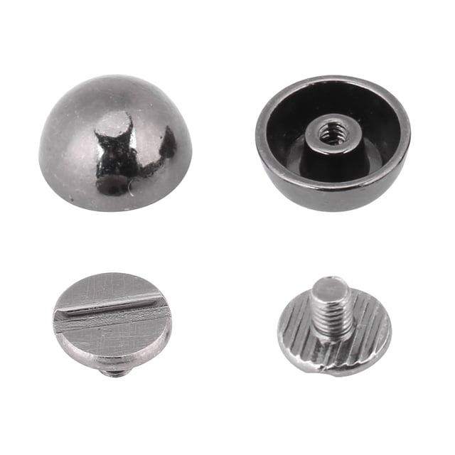 Remaches de Hongo ANGGREK Juego de Decoración para Cuero Color Negro, Plata