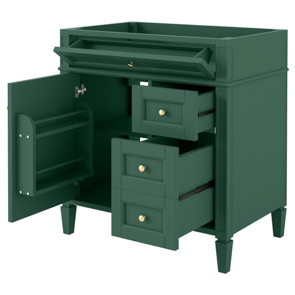 FFZ 30'' Bathroom Vanity without Top Sink, Modern Bathroom Storage Cabinet with 2 Drawers and a Tip-out Drawer (NOT INCLUDE BASIN)