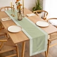 thumbnail image 3 of Sage Green Greek Key Table Runner - 36 Inch Long, Kitchen Dining Table Runner Dresser Scarves, Geometric Greece Ancient Farmhouse Geo Farmhouse Decor for Coffee Tables Wedding Party Banquet, 3 of 8