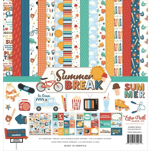 Echo Park Collection Kit 12"X12"-Summer Break