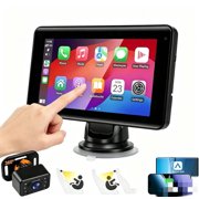 7-inch Wireless CarPlay Car Display with Baby Car Camera, supports Android Auto, phone mirror link, backup camera, GPS navigation and satellite radio, universal for all vehicles