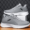 thumbnail image 5 of GrmtClth Lightweight Mesh Athletic Trainers for Men Soft Cushioned Sole Lace Up Breathable Knit Casual Jogging Walking Sneakers Gray (US/9), 5 of 7