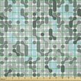 thumbnail image 2 of Ambesonne Geometric Fabric by the Yard Microfiber, Modern Circular Maze, 3 Yards, Pale Blue Charcoal Grey, 2 of 2