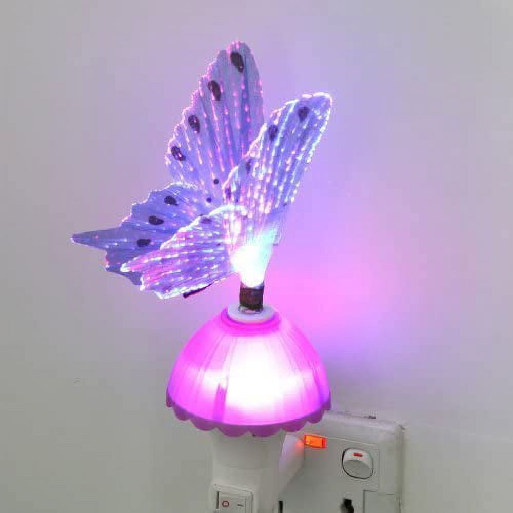 LINLIN Fiber Optic Butterfly Child Night Light LED Color Changing Night Lamp
