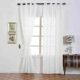 thumbnail image 2 of Efavormart Pack of 2 52"x96" White Faux Linen Curtains, Semi Sheer Curtain Panels with Chrome Grommet for Living Room Home Decor Window Privacy Linen Textured Drapes, 2 of 11