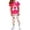 Hot Pink, variant on Girls Outfits Personality Fashion Cute Printed Short Sleeve Top And Leggings Girls' Clothing Sets