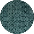 thumbnail image 1 of Ahgly Company Indoor Round Abstract Light Blue Modern Area Rugs, 6' Round, 1 of 4