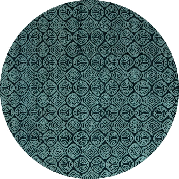 Ahgly Company Indoor Round Abstract Light Blue Modern Area Rugs, 6' Round