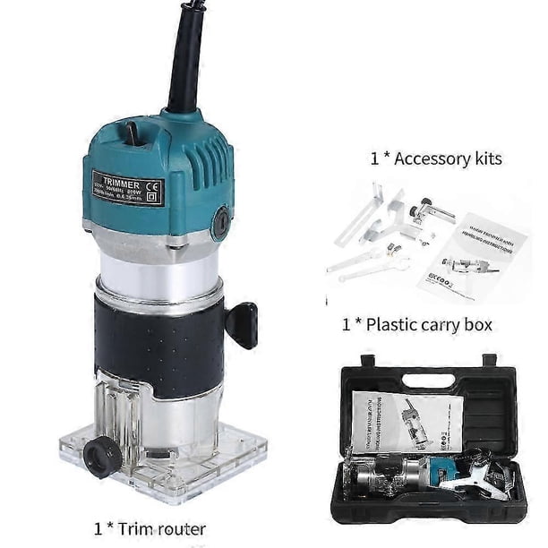 800w 30000rpm Wood Router Tool Combo Kit Electric Woodworking Machines Power Carpentry Manual Trimmer Tools With Milling Cutter