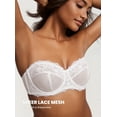 thumbnail image 2 of Women Unlined Lace Strapless Bra Sexy See Through Plus Size Underwire Bralette, 2 of 4