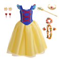 thumbnail image 1 of Princesa Blancanieves Disfraz de Cosplay para niñas Fiesta de graduación Malla Sin mangas Vestido largo de verano Ropa de Halloween para niños Vestido de noche 7-8T (Etiqueta 140) Gao Jinjia LED, 1 of 2