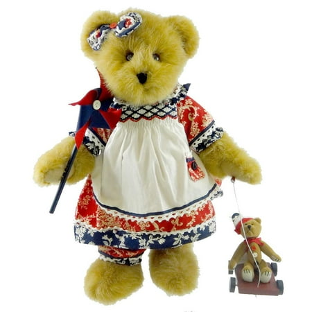 14.00In Glory B Bearsworth W/Buttons, Fabric, Americana Pull Toy Teddy Bear 4015946