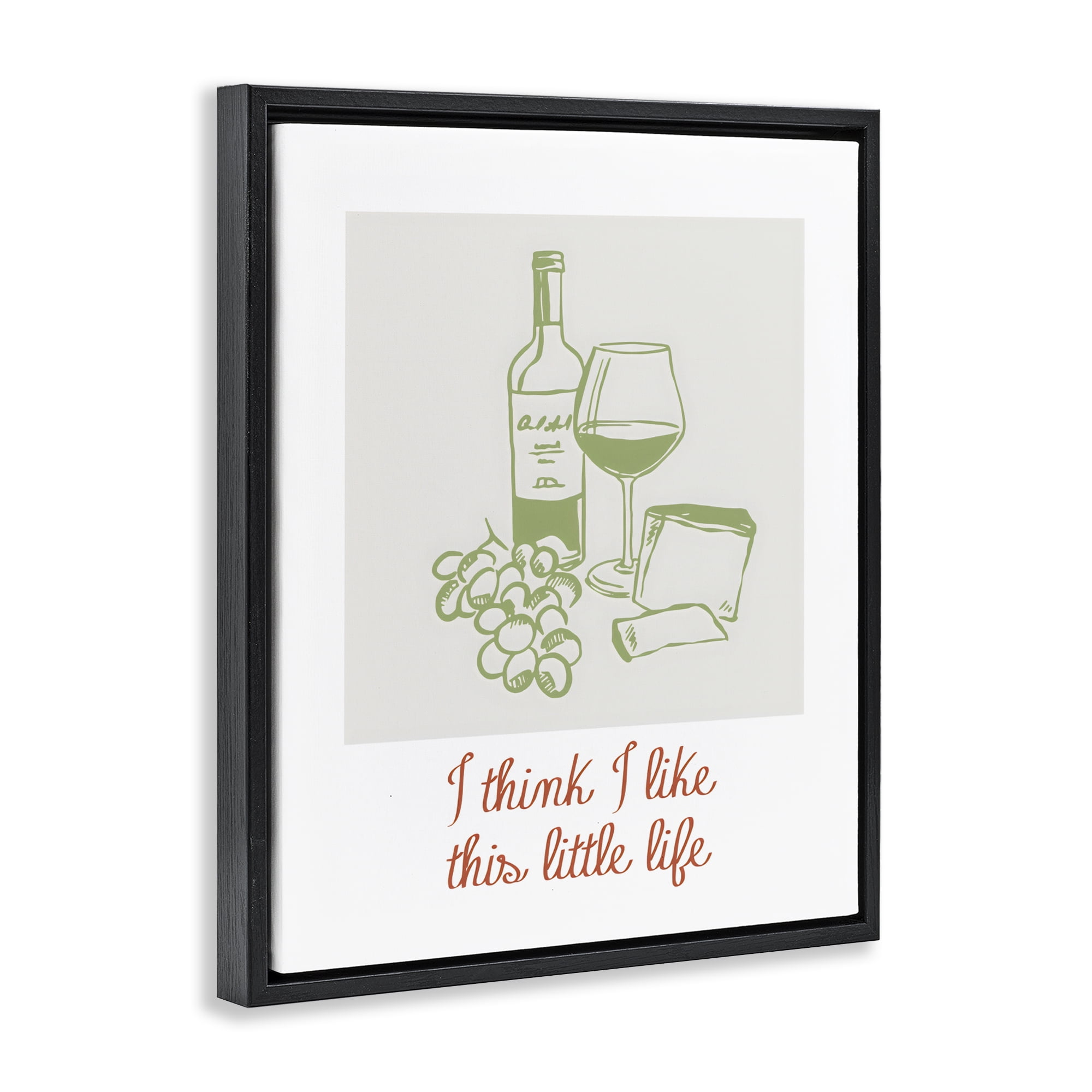 Stupell Industries I Think I Like This Little Life Black Framed Floater Canvas Wall Art, design by The Prints Vibe