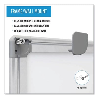 MasterVision Earth Silver Easy Clean Dry Erase Boards 48 x 96 White Aluminum Frame MA2100790