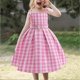 thumbnail image 5 of Retro Pink Plaid Dress for Child High Waist Soft Touching Airys Dress for Cosplay Daily Wear, 5 of 5
