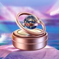 thumbnail image 3 of Pink Solar Car Aromatherapy With Aluminum Alloy Double-Ring, Suspension Rotating Design And Cologne Included For Vehicle Interior, Air Freshener And Car Decor, 4.5X4.5X3.2In 0.6Lb, 3 of 8