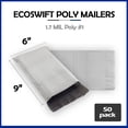 thumbnail image 3 of EcoSwift Brand Premium Poly Shipping Bag Waterproof Durable Self-Seal Mailer 1.7 Mil, 6 in. x 9 in. (Size 1), Solid Gray, 50-Pack, 3 of 4