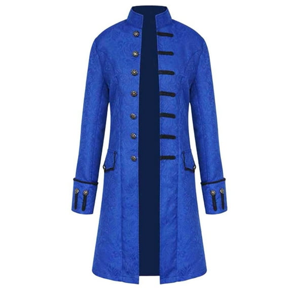 JHLZHS Men's Suits Navy Men Winter Warm Vintage Tailcoat Jacket Overcoat Outwear Buttons Coat Suit Jackets for Men Slim Fit Mens Formal Suit