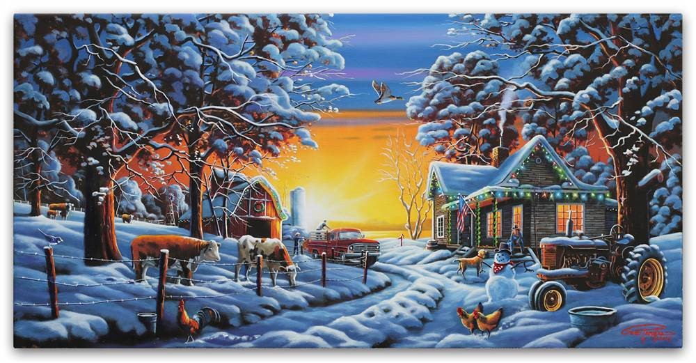 Trademark Fine Art 'Country Christmas' Canvas Art by Geno Peoples