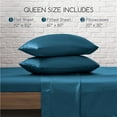 thumbnail image 7 of MR&HM Silky Satin Sheet Set Queen Size 4 Pcs, Elegant Luxurious Queen Size Bed Sheets, with Flat Sheet, 15'' Deep Pocket Fitted Sheet and Queen Satin Pillow Cases Set of 2 (Queen Size, Teal), 7 of 7