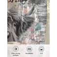 thumbnail image 6 of Sheer Curtains 96 Inches Long 2 Panels Set for Living Room, Black Cow Floral Semi Sheer Curtains for Windows, Grey Ombre Farmhouse Animals Voile Window Treatments Rod Pocket Curtain, 6 of 7