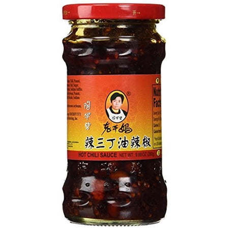 NineChef Set- Lao Gan Ma (LaoGanMa) Chili Sauces (Hot Chili Sauce) LA San Ding 9.88 Fl Oz (Pack 24) Plus NineChef Brand Golden Heart Ice Tea Coffee Long Handel Spoon