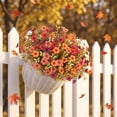 thumbnail image 3 of AcerichFad Fall Flowers Outdoors, 24 Bundles Artificial Autumn Fake Silk Flowers Faux Plants with Butterflies for Outside Indoor Yard Garden Porch Patio Home Decor, Red Orange, 3 of 10