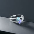 thumbnail image 4 of Gem Stone King 1.61 Ct Oval Blue Zircon Blue Tanzanite 925 Sterling Silver Ring (Size 8), 4 of 4