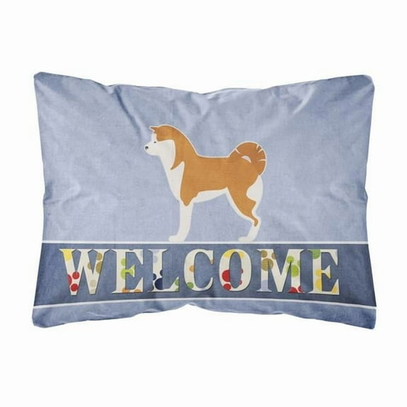 Carolines Treasures BB5576PW1216 Akita Welcome Canvas Fabric Decorative Pillow